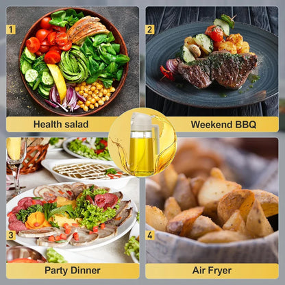 Smart 2-in-1 Glass Oil Dispenser (580 ml) – Leakproof & Stylish