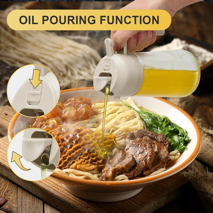 Smart 2-in-1 Glass Oil Dispenser (580 ml) – Leakproof & Stylish