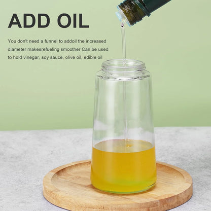 Smart 2-in-1 Glass Oil Dispenser (580 ml) – Leakproof & Stylish