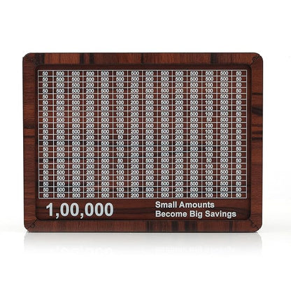 1 Lakh Saving Challenge Wooden Piggy Bank